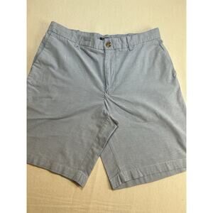 IZOD Newport Oxford Men's Chino Flat Front Shorts Blue Size 34